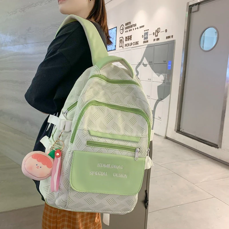 BACK TO COLLEGE  Women Rucksack Fashion Teen Cute Schoolbag for Girl High School Mochila Waterproof Nylon Bookbag Kawaii Backpack Lady - Deanwangkt