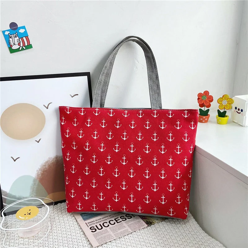 deanwangkt  Fashion Folding Women Big Size Handbag Tote Ladies Casual Flower Printing Canvas Graffiti Shoulder Bag Beach Bolsa Feminina - Deanwangkt