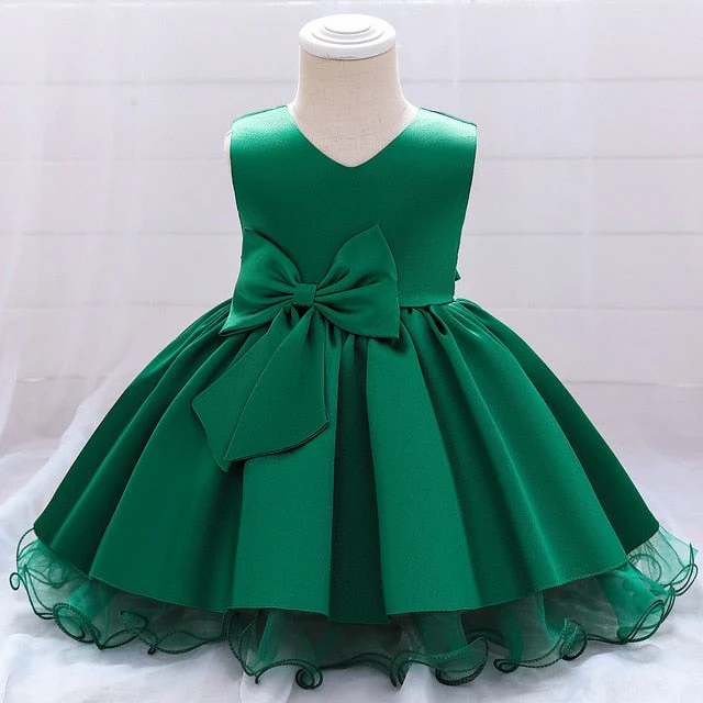 Infant Baby Girl Dresses Girl Ball Gown Tutu Princess Dress Sequin Bow Baby Girl Dress 1st Birthday Wedding Party Dress - Deanwangkt