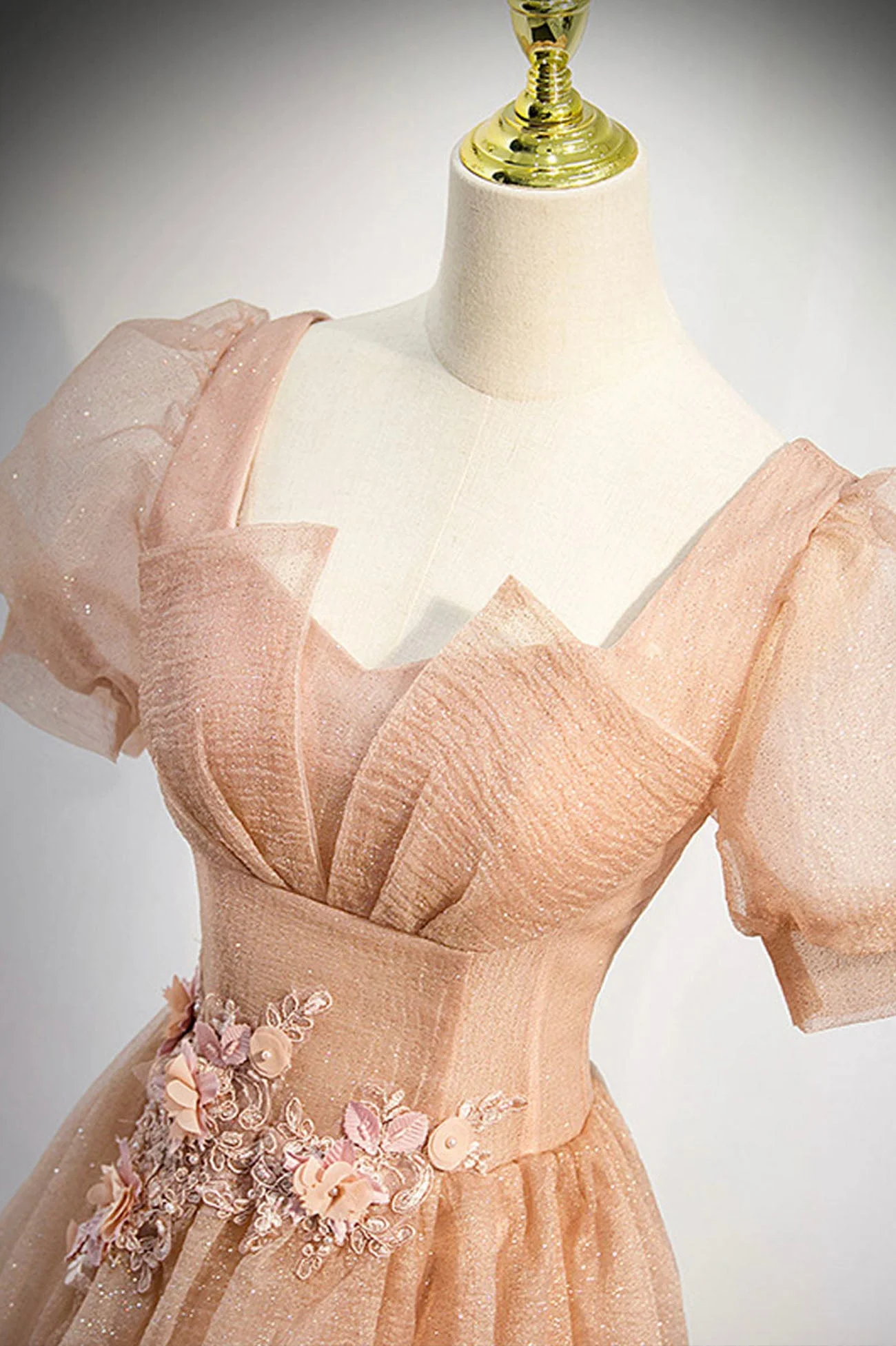 solvbao Cute Tulle Lace Long Prom Dresses, A-Line Evening Party Dresses - Deanwangkt