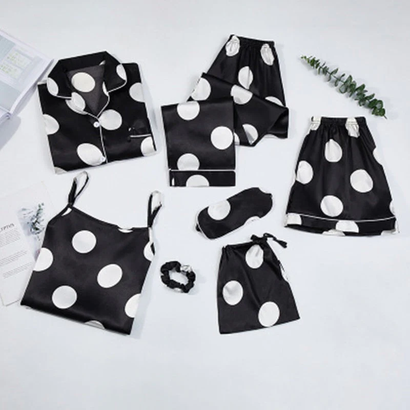 deanwangkt Pajamas Set Women Summer Sexy Flower Pyjamas Sexy Female Long Sleeve Shirt Pants Handwork Stitch Lingerie Striped Mom Sleepwear - Deanwangkt