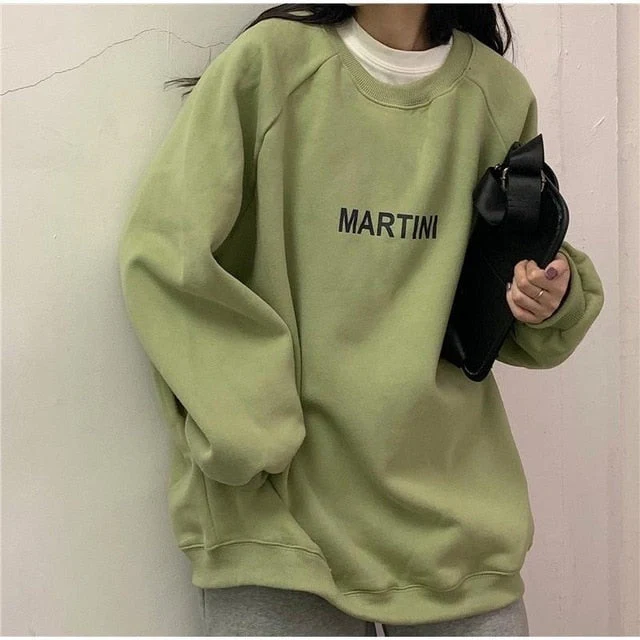 deanwangkt Hoodies Women Chic Letter High Street All-match Simple Unisex Couples Oversized Sweatshirt Thicker Soft Fall Basic Lady Clothing - Deanwangkt
