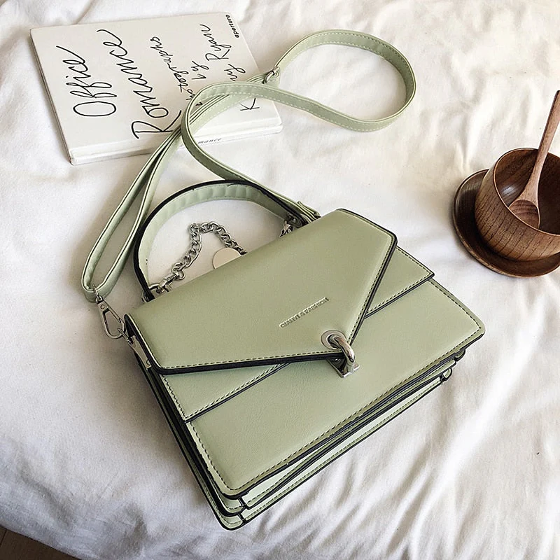 deanwangkt Girls Small Square Bag  New Chains Handbag Women Casual Wild Shoulder Bag Lock Tide Bag Diagonal Female Bag Black - Deanwangkt