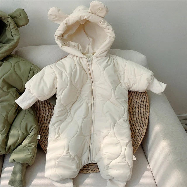 deanwangkt Newborn Girl Jumpsuit Hooded Winter Infant Overalls Baby Born Clothes Boy Warm Snowsuit Coat Kid Bear Romper Toddler Outerwear - Deanwangkt
