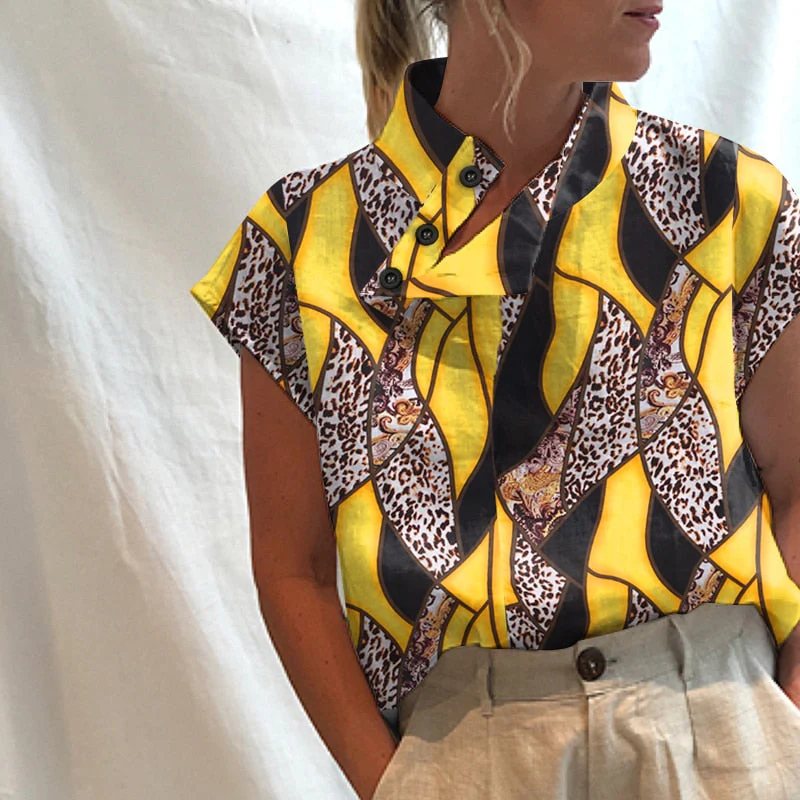 deanwangkt Fashion Women Blusas Cotton Linen  Summer Short Sleeve Blouses Oversized White Shirts Casual Loose Solid Tunic Tops - Deanwangkt