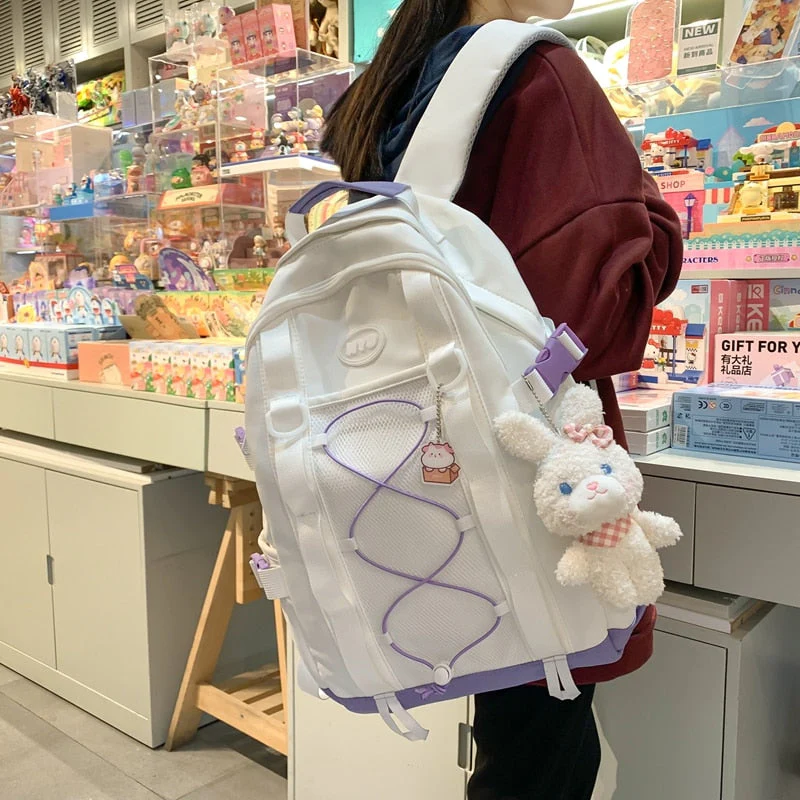 BACK TO SCHOOL   Fashion Teens Kawaii Bookbag Women Bag Mochila for Girls High School Schoolbag Boy Black Backpack Cute Travel Rucksack - Deanwangkt