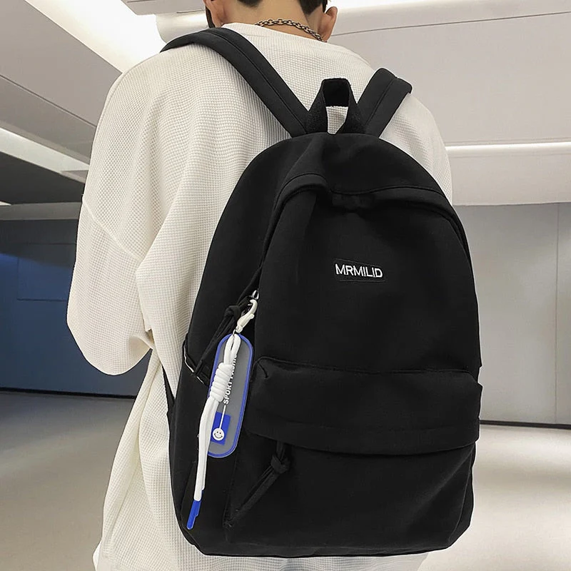 Cool Male Travel Female Solid Color New Backpack Lady Men Laptop Women Backpack Student Bag Boy Girl Harajuku School Bag Fashion - Deanwangkt