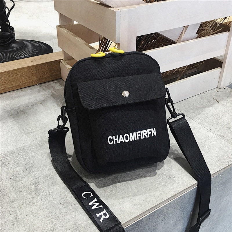 deanwangkt  Small Canvas Bag Women's Crossbody Shoulder Bags for Women Messenger Coin Purse Cartoon Cell Phone Shoulder Bags Phone Handbags - Deanwangkt