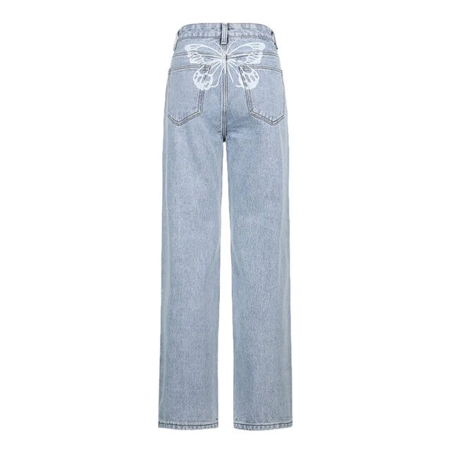New Women Fashion High Waist  Print Jeans Ladies Casual Stylish Pants Outfits for Shopping Daily Wear - Deanwangkt