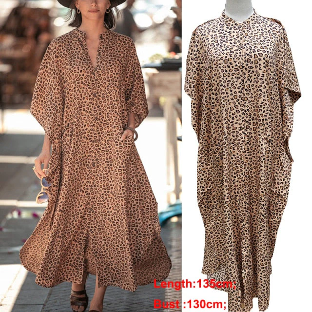 Cover-ups  Kaftan Beach Print SnakeSkin Swimsuit cover up Kimono Plage Beach Robe Femme Long Dress Sarong Dress Beachwear - Deanwangkt