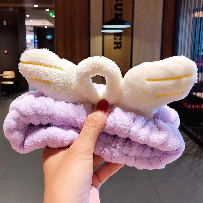 Wash Face Hair Holder Hairbands Soft Warm Coral Fleece Bow Animal Ears Headband For Women Girls Turban Fashion Hair Accessories - Deanwangkt