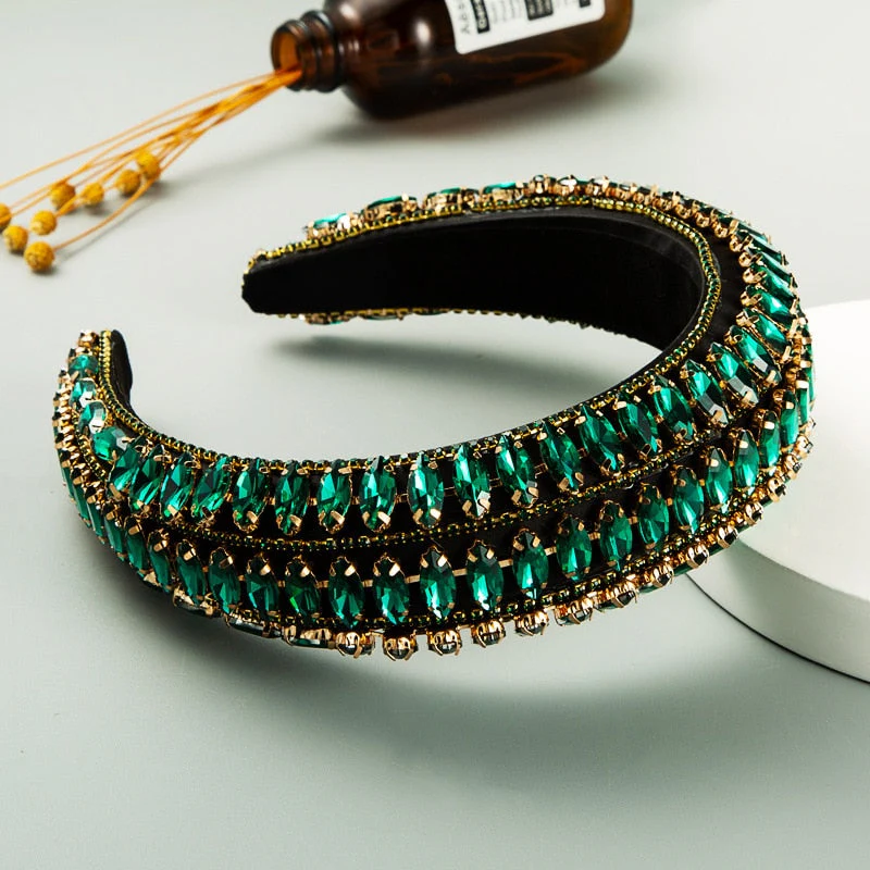 Baroque Hand Made Pearl Beading Gemstone Retro Luxury Hairbands ZA Hair Accessories Hair Bows Flower Crown Headbands For Women - Deanwangkt