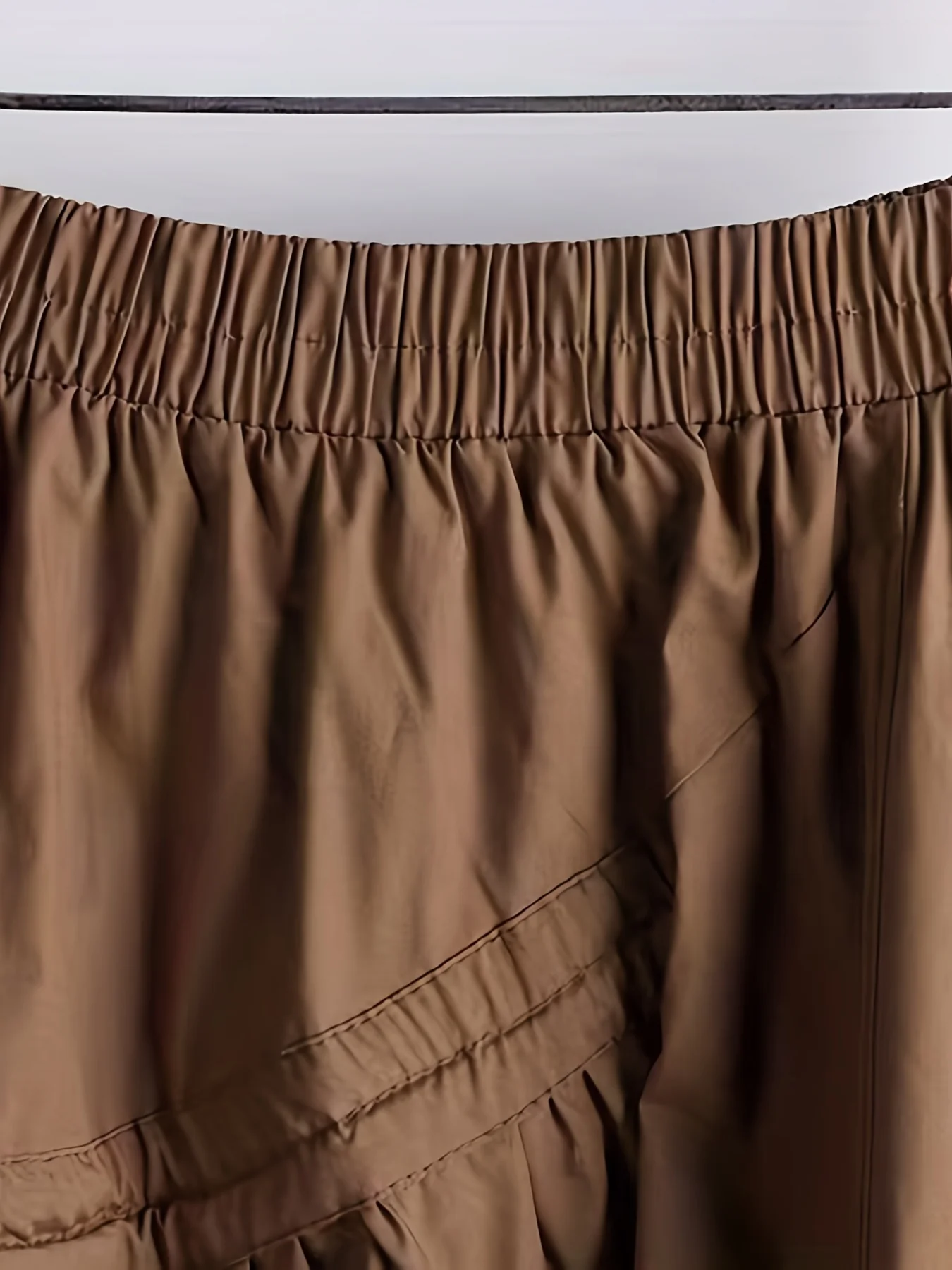 deanwangkt-1 Solid High Waist Skirt, Casual Drawstring A-line Skirt, Women's Clothing - Deanwangkt