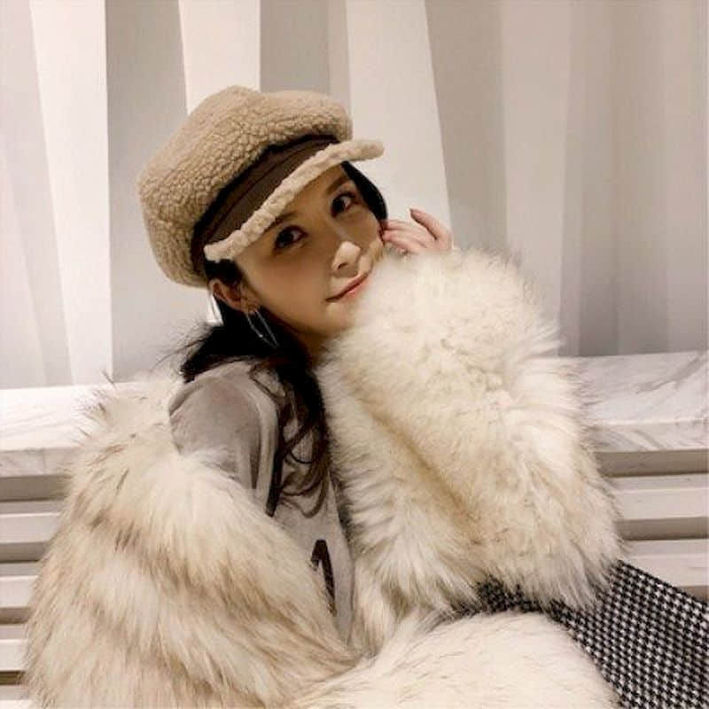 deanwangkt Women's fur coat elegant sexy high street clothing new short fox raccoon fur trumpet sleeve fashion western Retro thick jacket - Deanwangkt