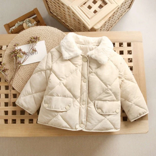 deanwangkt  New Winter Children's Warm Cotton Jackets Girls Clothes Kids&Babys Rabbit Fur Collar Coats Korean Style For Boys Outerwears - Deanwangkt