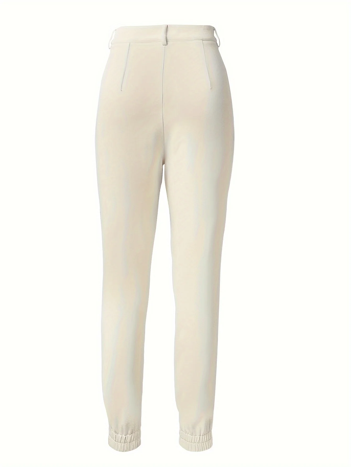 deanwangkt-1  Slant Pocket Shirred Tapered Pants, Casual Slim Pants For Spring & Fall, Women's Clothing - Deanwangkt