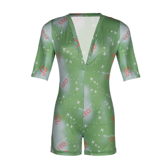 deanwangkt Women Sexy Sleepwear Cute Cartoon Print Short Set Pajamas Spicy Pepper Sweet Short Sleeve T Shirts Shorts Summer Pijama - Deanwangkt