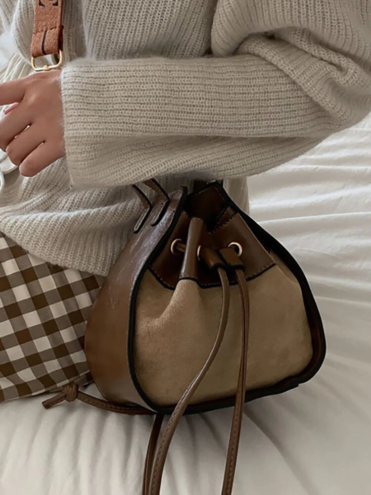 deanwangkt  Women's Bucket Bags Female Shoulder Casual Leather For Designer  Brand Handbags Lady Pu Crossbody Drawstring Bag Purse - Deanwangkt