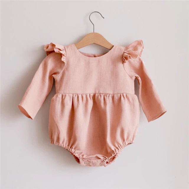 Baby Girl Clothes 0-2T Long Sleeve Romper Jumpsuits One-piece New Fashion 100% Organic Cotton Newborn Baby Girl Rompers - Deanwangkt