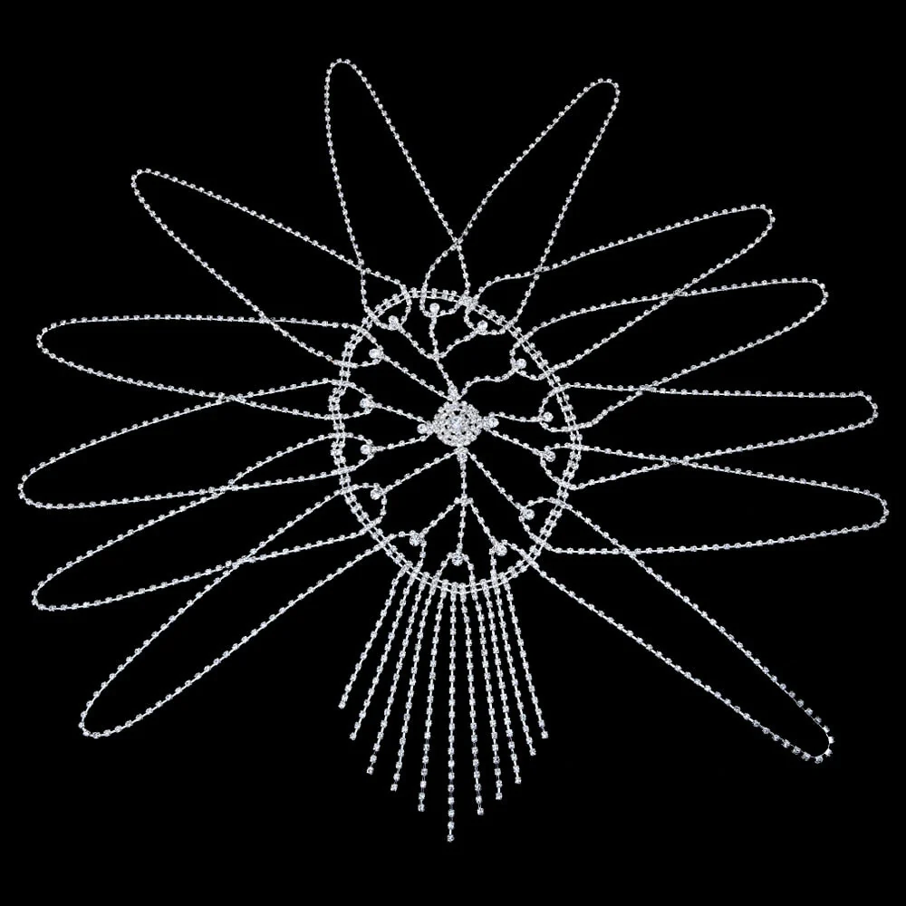 deanwangkt  Stonefans Flash Long Tassel Hair Chain Rhinestone Head Chain for Women Nightclub Crystal Headband Hat Bridal Headpiece Jewelry - Deanwangkt