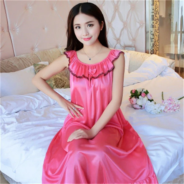 deanwangkt Hot Women Night Gowns Sleepwear Nightwear Long Sleeping Dress Luxury Nightgown Women Casual Night Dress Ladies Home Dressing - Deanwangkt