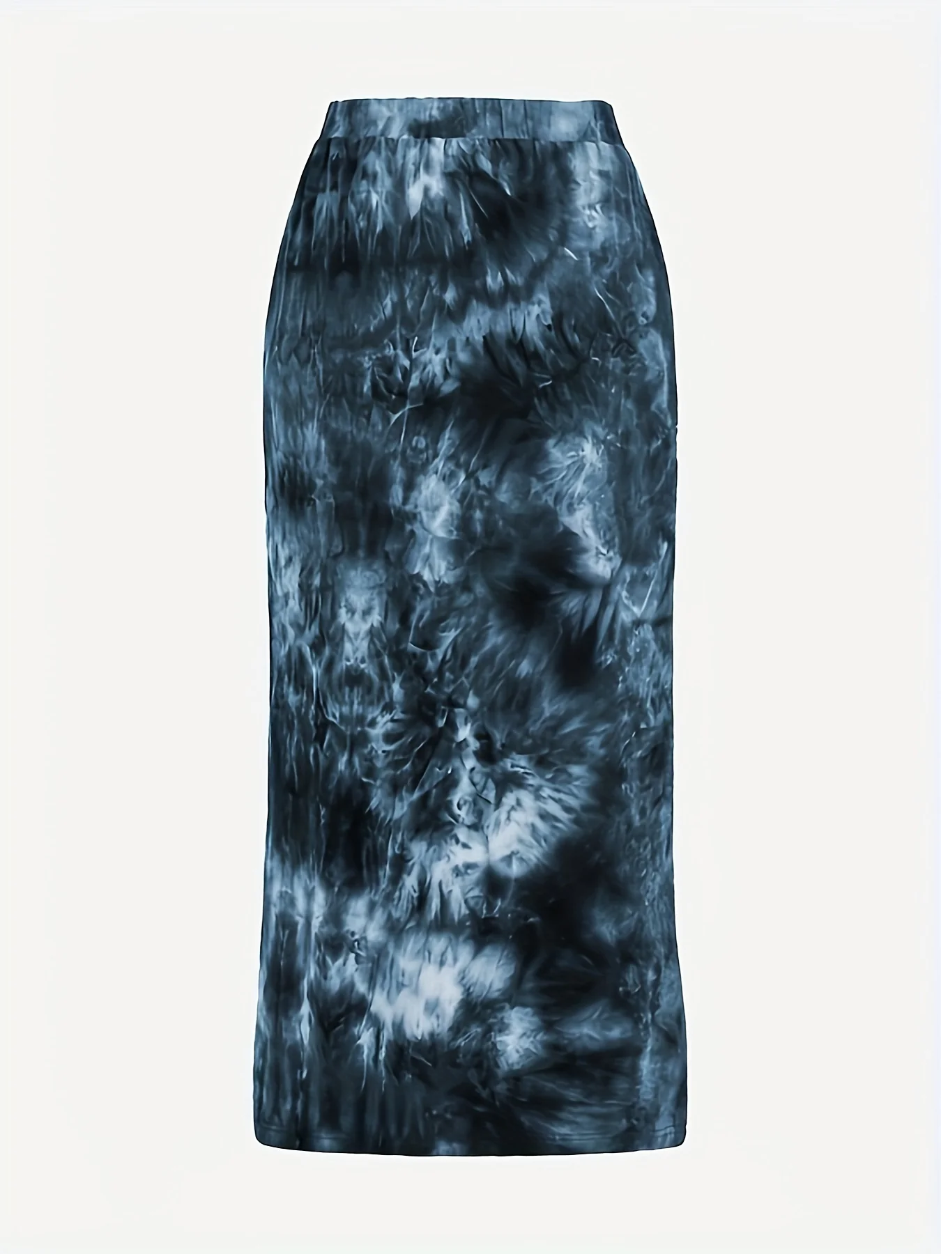 deanwangkt-1 Plus Size Casual Skirt, Women's Plus Tie Dye Elastic Medium Stretch Slim Fit Maxi Skirt - Deanwangkt