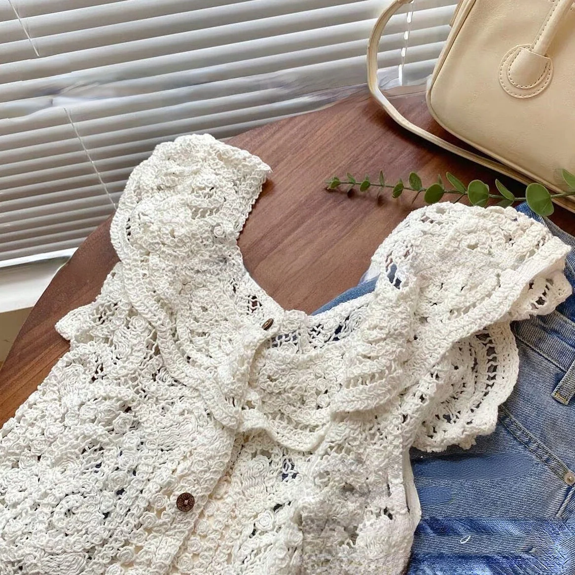 deanwangkt Tank Tops Hollow Out Students Designer Fashion Kawaii Elegant Solid Daily Knitting Korean Style Comfortable Leisure Special New - Deanwangkt