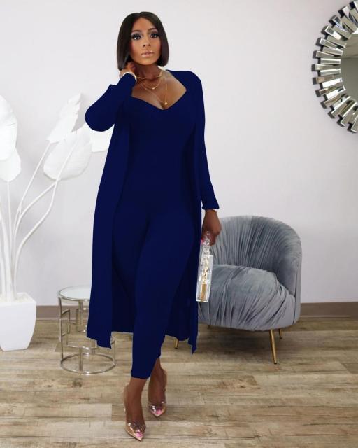 deanwangkt two piece set women 2 piece set women outfits long sleeve cardigans jumpsuit fall clothes for female 2 pieces sets outfits - Deanwangkt