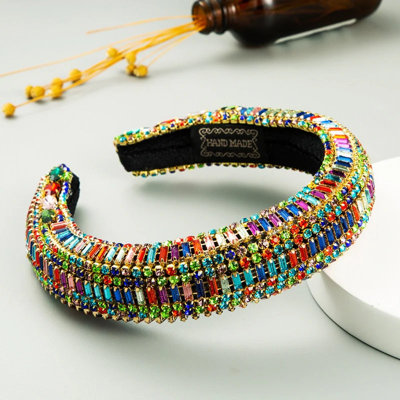 Baroque Hand Made Pearl Beading Gemstone Retro Luxury Hairbands ZA Hair Accessories Hair Bows Flower Crown Headbands For Women - Deanwangkt