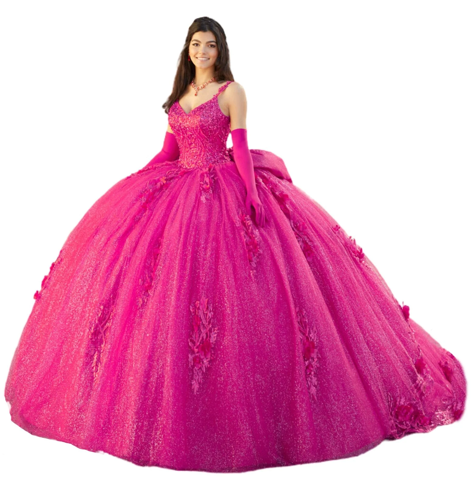 deanwangkt  Sequins Quinceanera Dresses  Sweet 15 Ball Gowns Crystal Bow Flower Lace Luxuy Girls Birthday Evening Formal Party Beaded Women - Deanwangkt