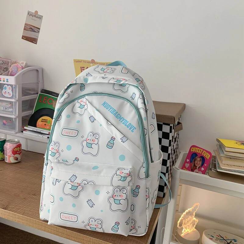 BACK TO SCHOOL   New Fashion Ladies Travel Backpack Kawaii Printing Mochila for College Laptop Bag High school Cute Bookbag Waterproof - Deanwangkt