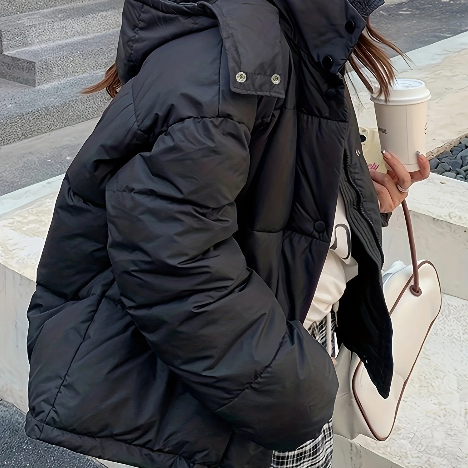 deanwangkt-1  Zip Up Hooded Warm Coat, Casual Solid Long Sleeve Winter Outerwear, Women's Clothing - Deanwangkt