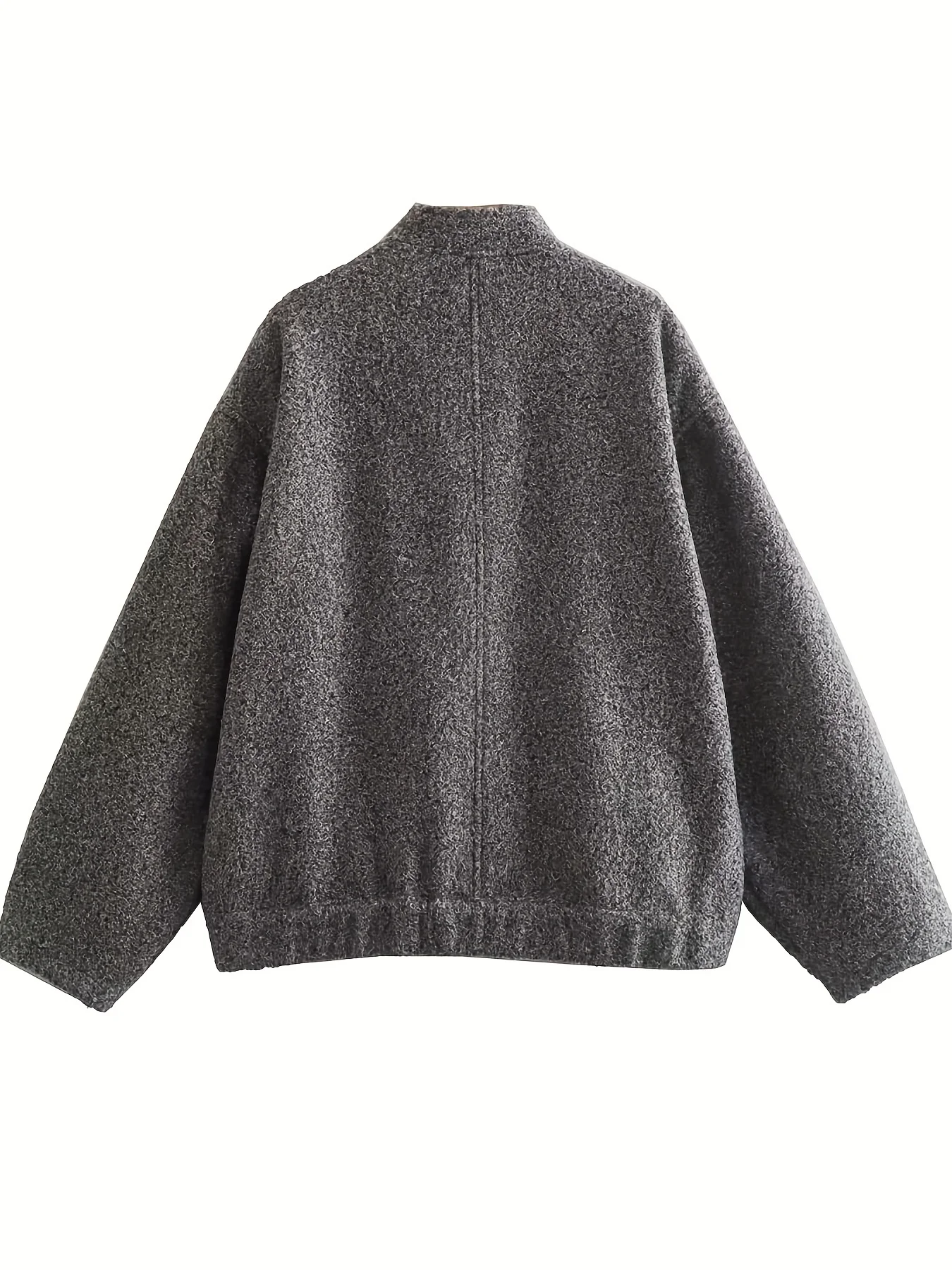 deanwangkt-1  Button Front Slant Pockets Jacket, Versatile Long Sleeve Jacket For Fall & Winter, Women's Clothing - Deanwangkt