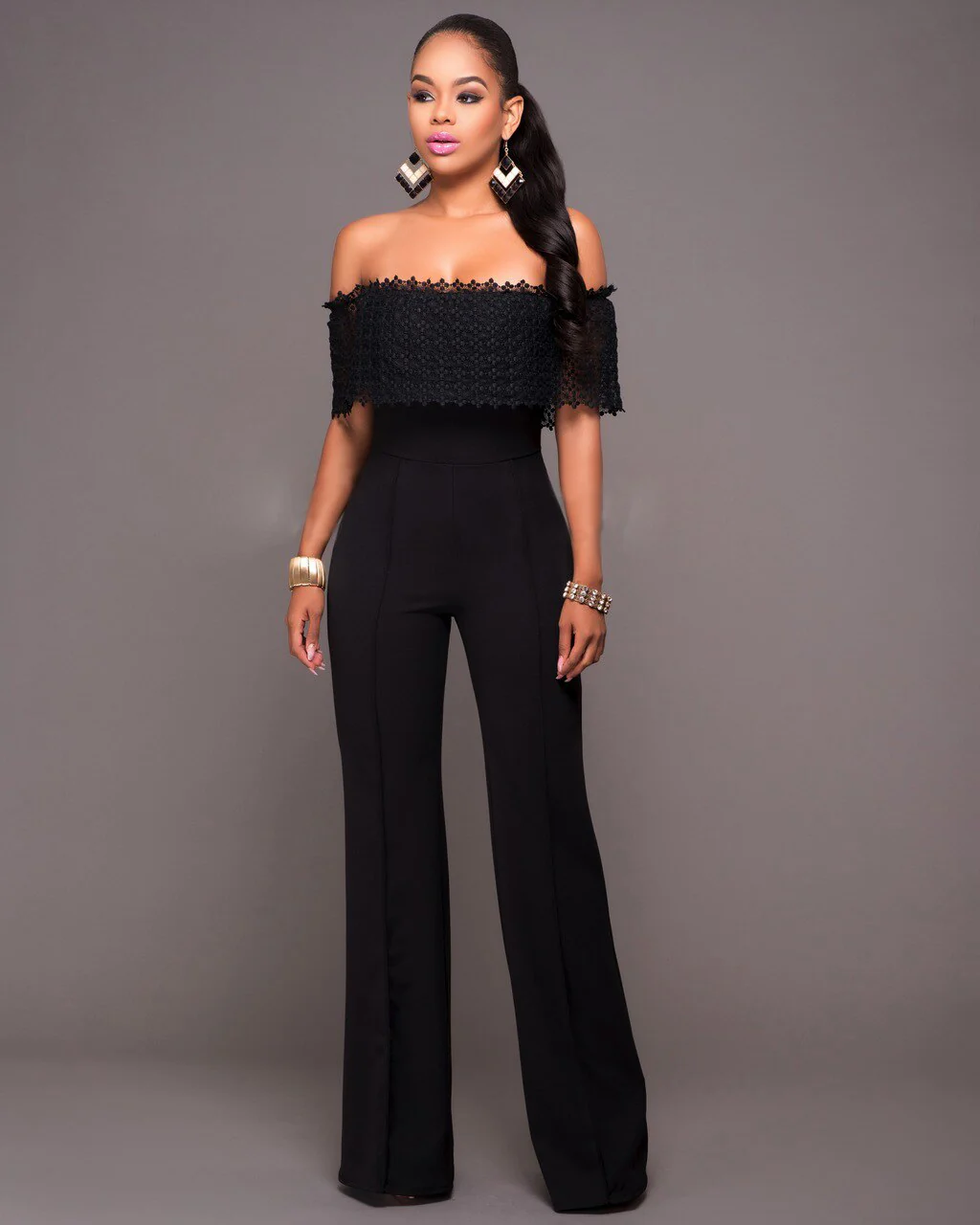 deanwangkt  Jumpsuit Women Overalls Party Lace Rompers White Bodysuit Long Sleeve V-neck Long Pants Y2k Elegant Autumn Spring Outfits Work - Deanwangkt