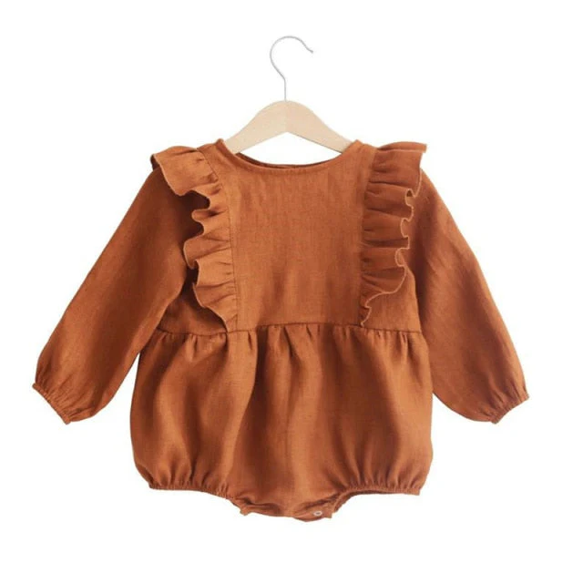 Baby Girl Rompers for 0-24M Long Sleeve Romper Jumpsuits One-piece New Fashion 100% Organic Cotton Newborn Baby Girl Clothes - Deanwangkt