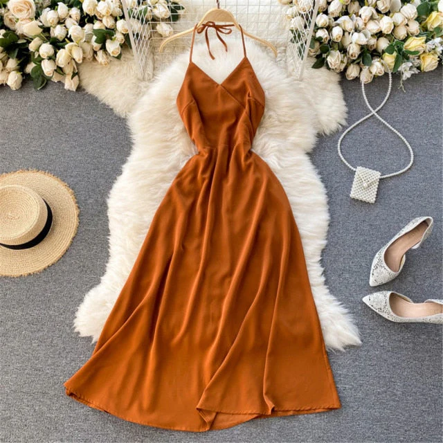 Women Sexy Satin Evening Dress Summer Off Shoulder High Waist Party Long Dresses Female Elegant Beach Robe Vestidos - Deanwangkt