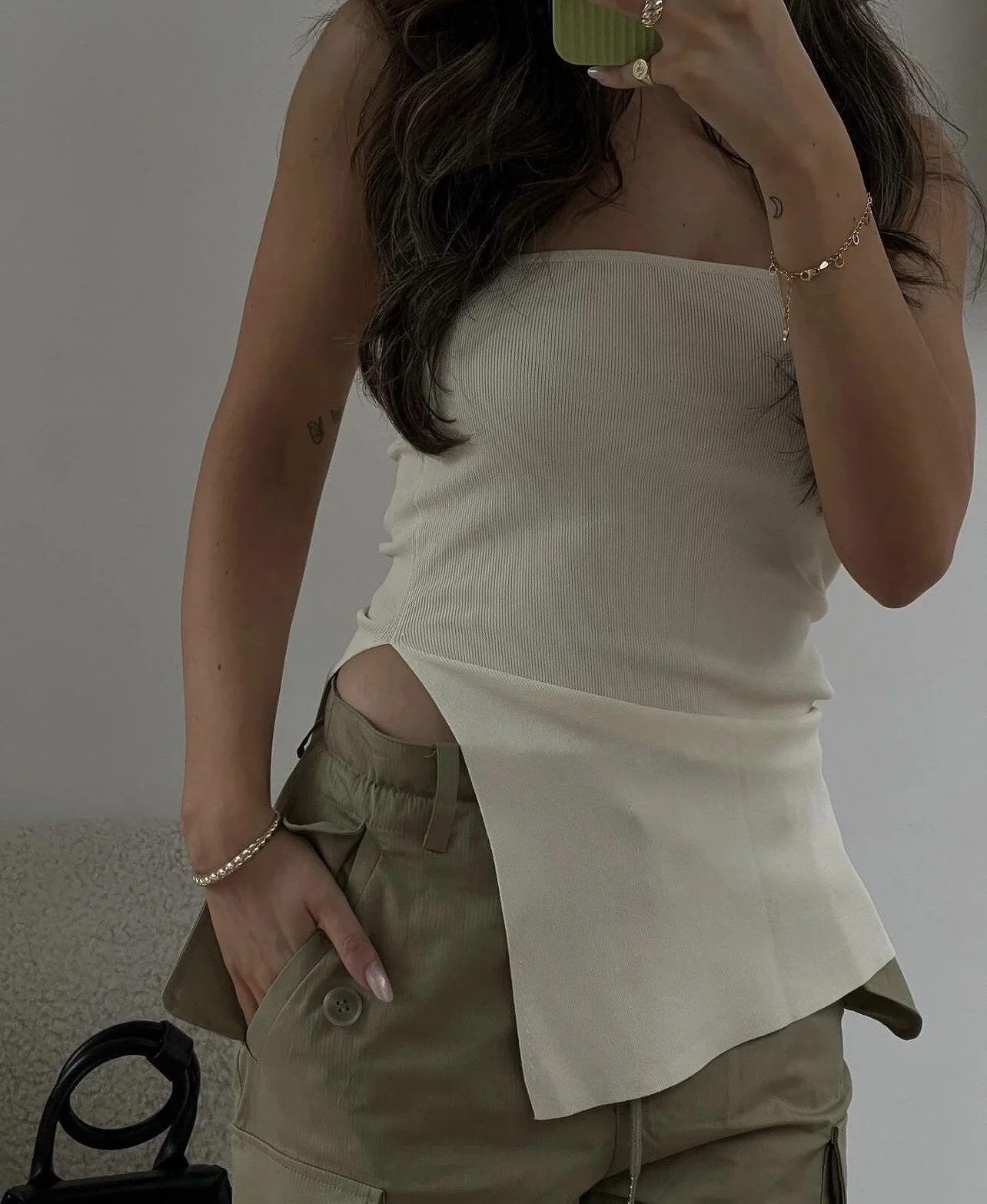 deanwangkt Women Strapless Tops Summer Fashion Irregular Split Slim Tube Top Y2K Sexy Backless Knit Crop Top Vacation Outfit Streetwear - Deanwangkt