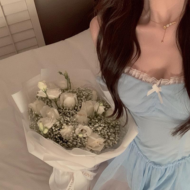 deanwangkt Fairy Dress Korean Party Mini Sexy Dress Female Summer High Waist Elegant Kawaii Dress Female Short Sleeve Design Sweet Casual Dress - Deanwangkt