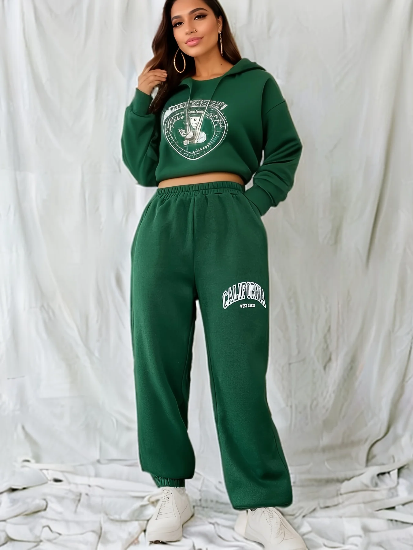 deanwangkt-1 Letter Graphic Elastic Waist Sweatpants, Casual Sports Pants, Women's Athleisure - Deanwangkt