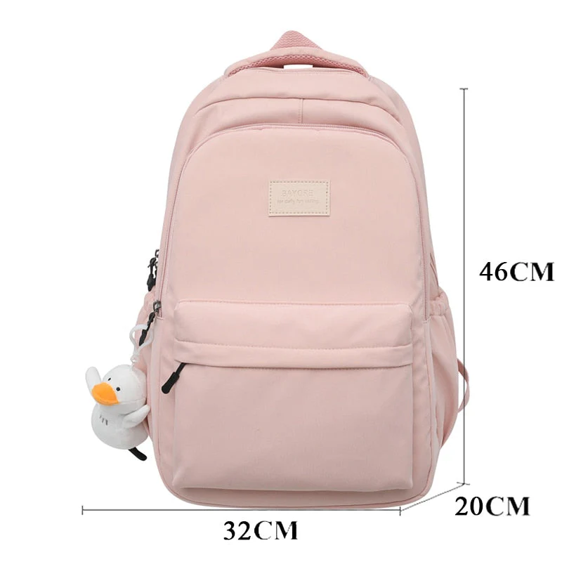 BACK TO SCHOOL  Waterproof Teenage Bookbag Nylon Rucksack Fashion Girl Backpack Women Shoulder Bag High School Schoolbag Black Mochila - Deanwangkt