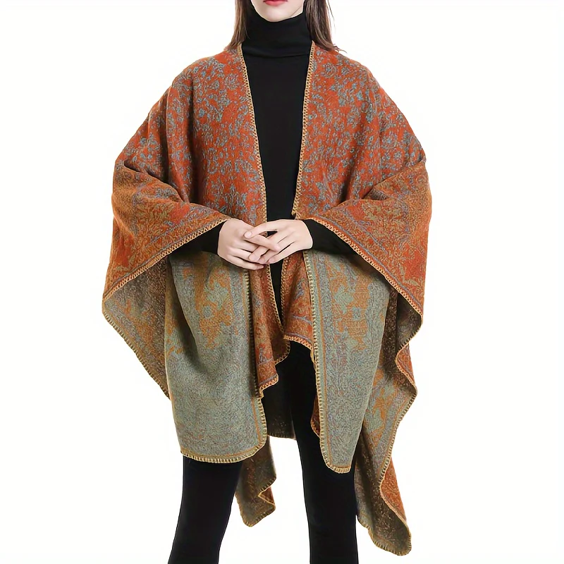 Boho Multicolor Sunscreen Shawl Oversized Sunshade Women's Cardigan Air Conditioner Room Casual Warm Windproof Coldproof Blanket Wrap Shawl - Deanwangkt