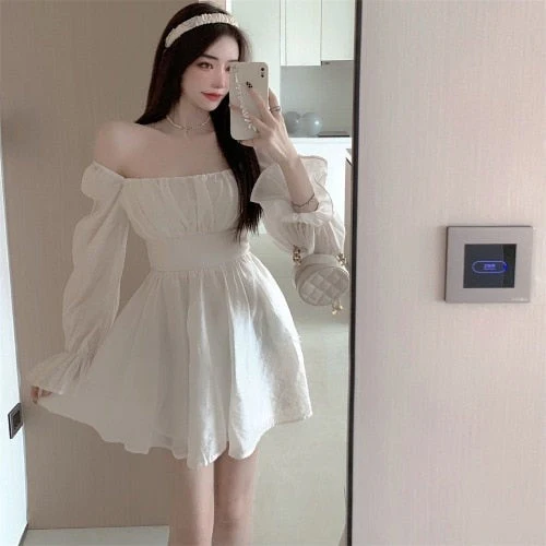 deanwangkt Pink Sweet Elegant Princess Dress Women Casual Korean Slim Long Sleeve Fairy Dress Female Backless Design Vintage Dress  New - Deanwangkt