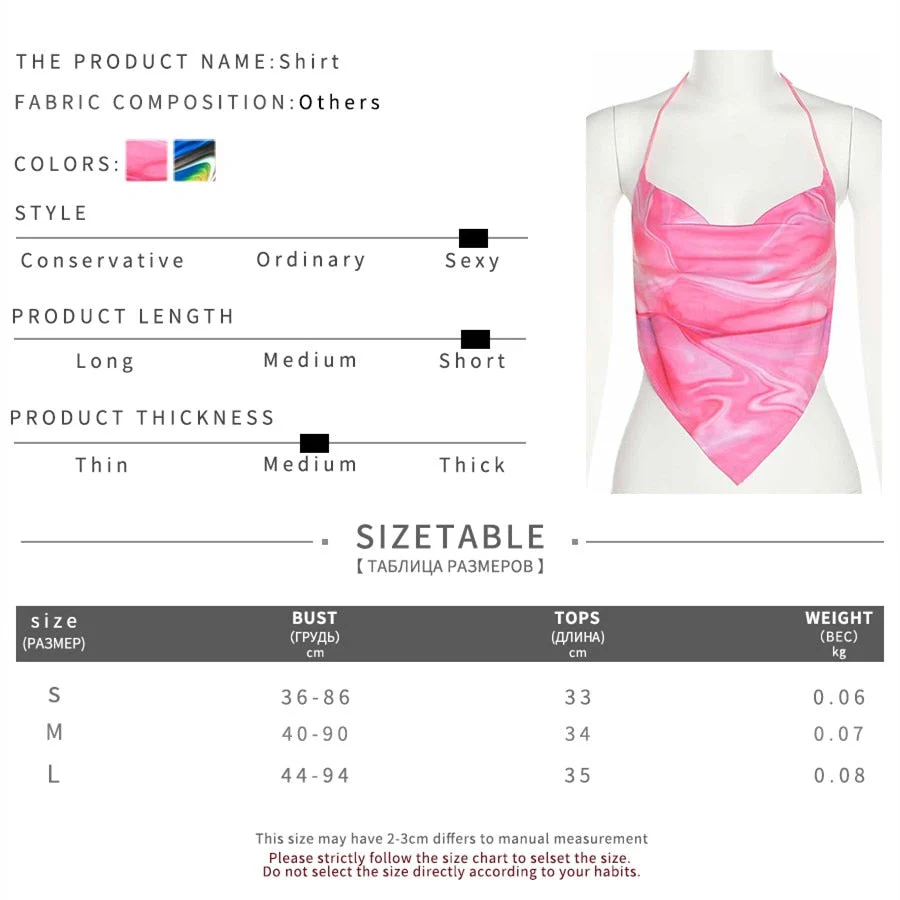 deanwangkt Y2K Bandana Print Halter Tops Women Summer Sleeveless Crop Tops Harajuku Aesthetics Corset Tops Sexy Backless Bandage Camisoles - Deanwangkt