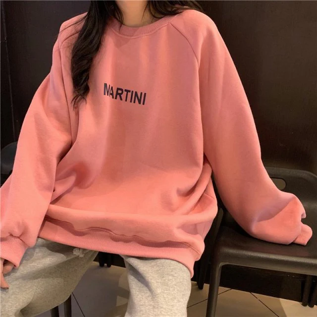 deanwangkt Hoodies Women Chic Letter High Street All-match Simple Unisex Couples Oversized Sweatshirt Thicker Soft Fall Basic Lady Clothing - Deanwangkt