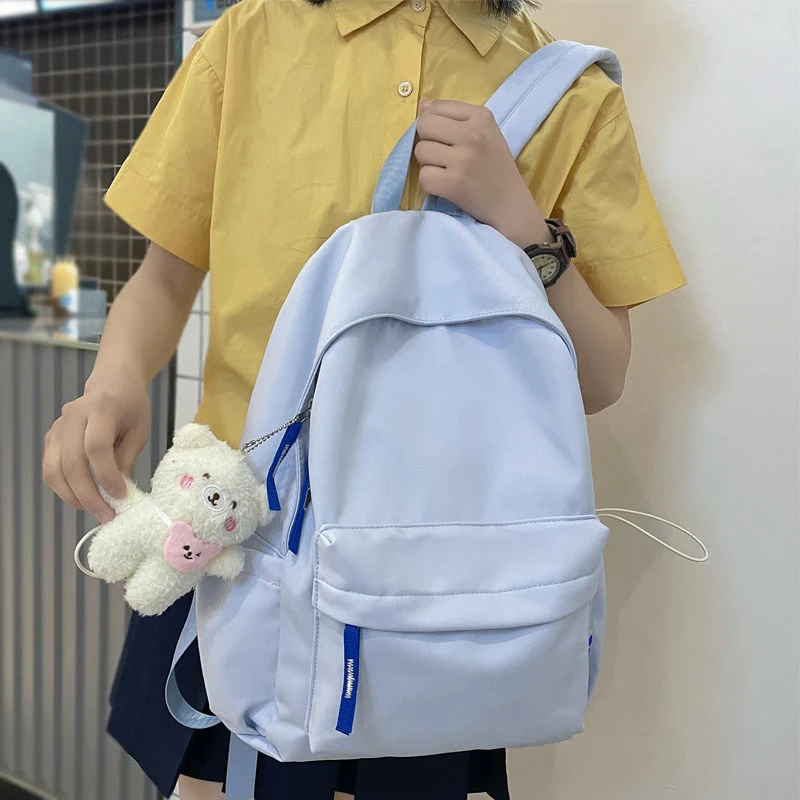 deanwangkt  Women Mochila Fashion Cute Girls Bookbag for Schoolbag Summer Teens Student Backpack Laptop Rucksack Solid Travel Bag - Deanwangkt