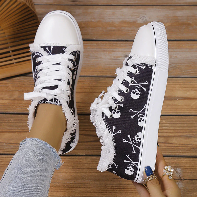 deanwangkt - Halloween Yellow Casual Daily Patchwork Printing Round Comfortable Shoes - Deanwangkt
