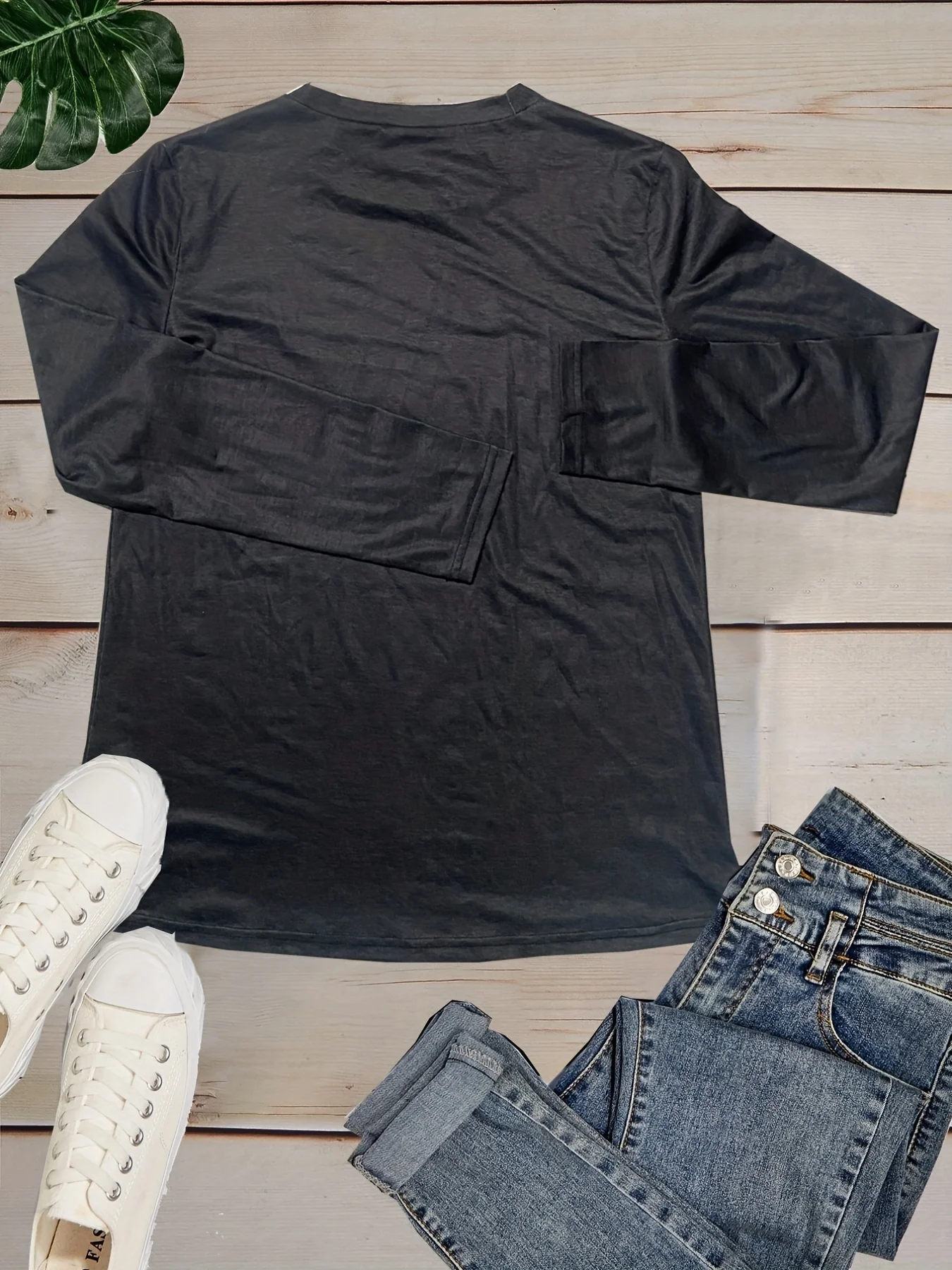 deanwangkt-1 Cat Print Crew Neck T-Shirt, Casual Long Sleeve T-Shirt For Spring & Fall, Women's Clothing - Deanwangkt