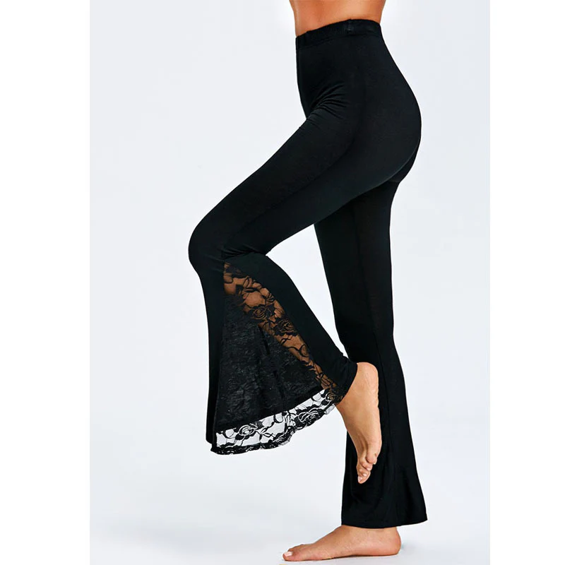 deanwangkt-1  High Waist Flare Pants, Casual Flare Leg Pants, Women's Clothing - Deanwangkt