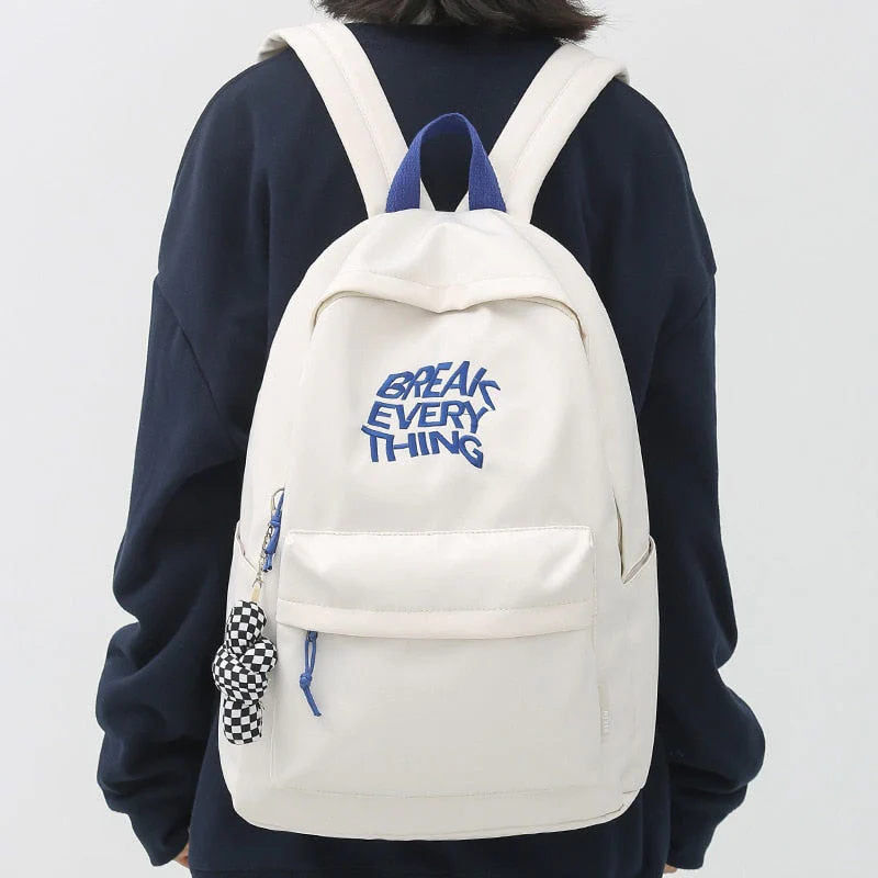 deanwangkt Trendy Girl Boy Waterproof Laptop College Backpack Fashion Travel Lady Nylon Bag Men Women School Backpack Female Male Book Bags - Deanwangkt