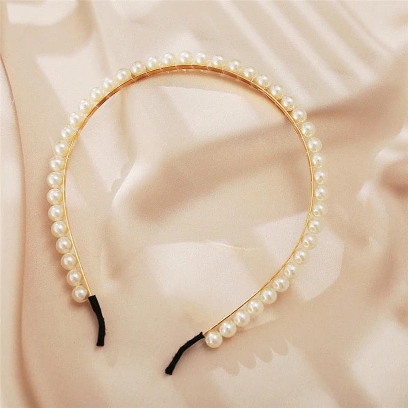 deanwangkt Hairbands New Luxury Big Pearl Bezel Women Girls Bow Sunflower Female Hair Hoops Hair Accessories Fashion Jewelry Headband - Deanwangkt